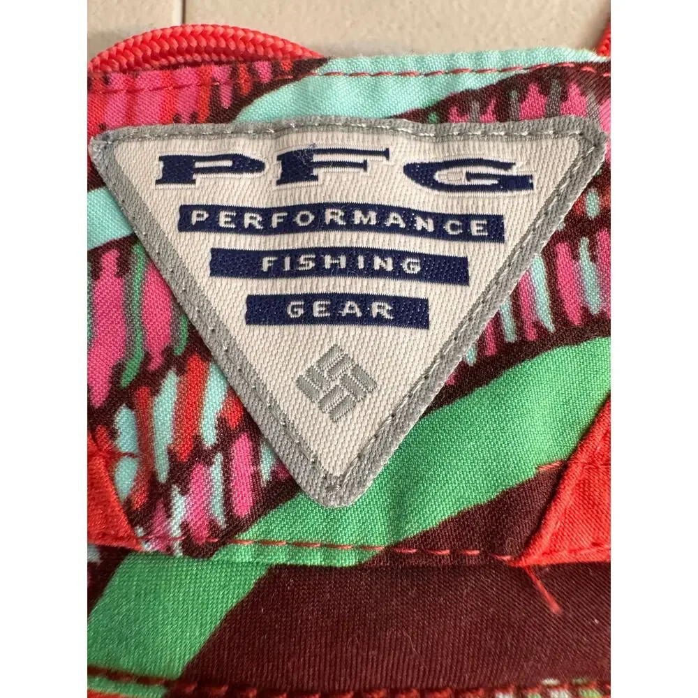 Columbia PFG board shorts Omni-Shade lace velcro front close pockets coral Sz 6